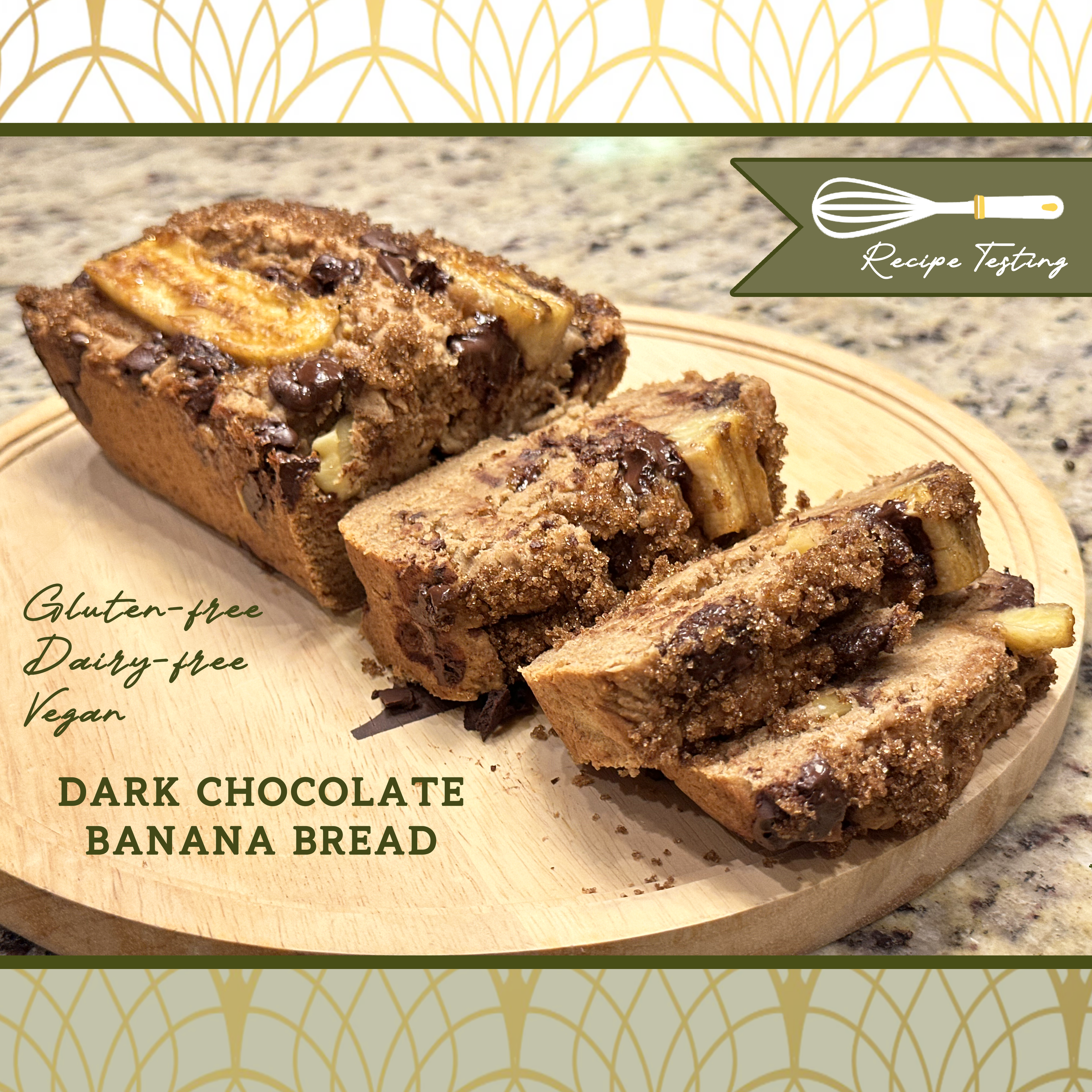 Vegan & Gluten-free Dark Chocolate Banana Bread Recipe
