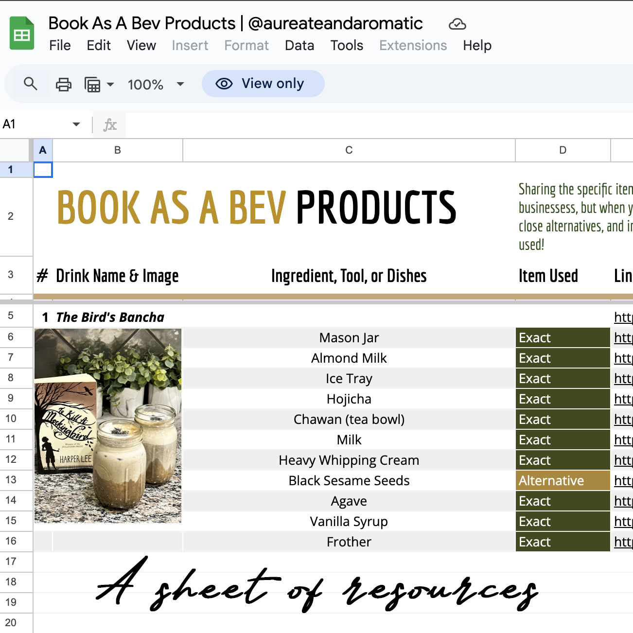 Book as a Bev Resources